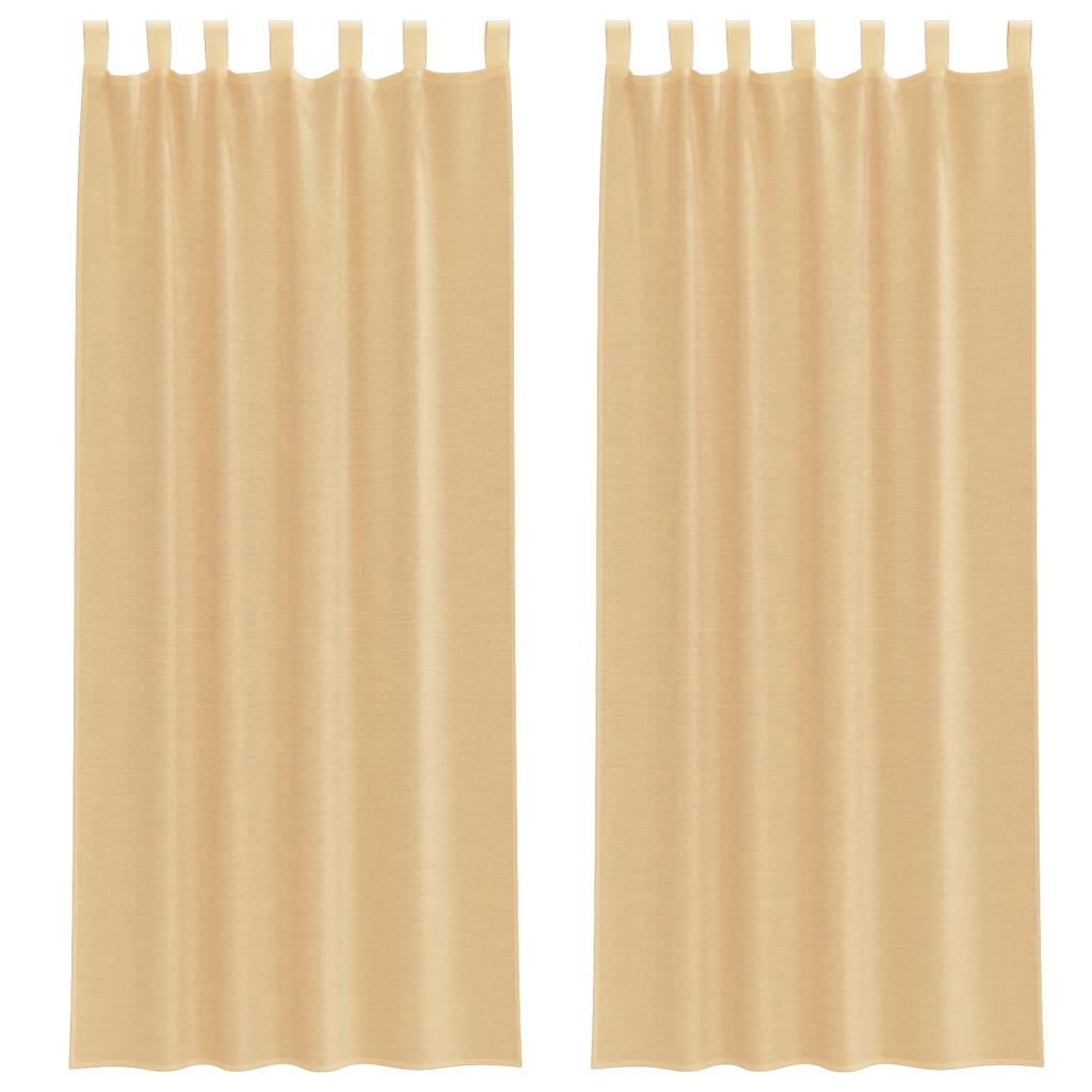 Vidaxx Voile-Vorhänge mit Schlaufen 2 Stück 140x260 cm Sand
