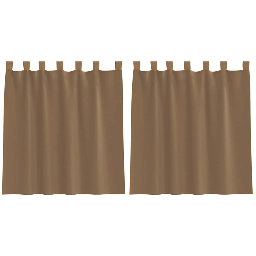 Vidaxx Gardinen Voile mit Schlaufen 2 Stück 140x140 cm Hellbraun