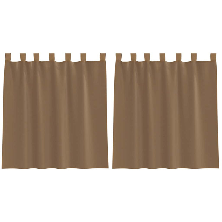 Vidaxx Gardinen Voile mit Schlaufen 2 Stück 140x140 cm Hellbraun
