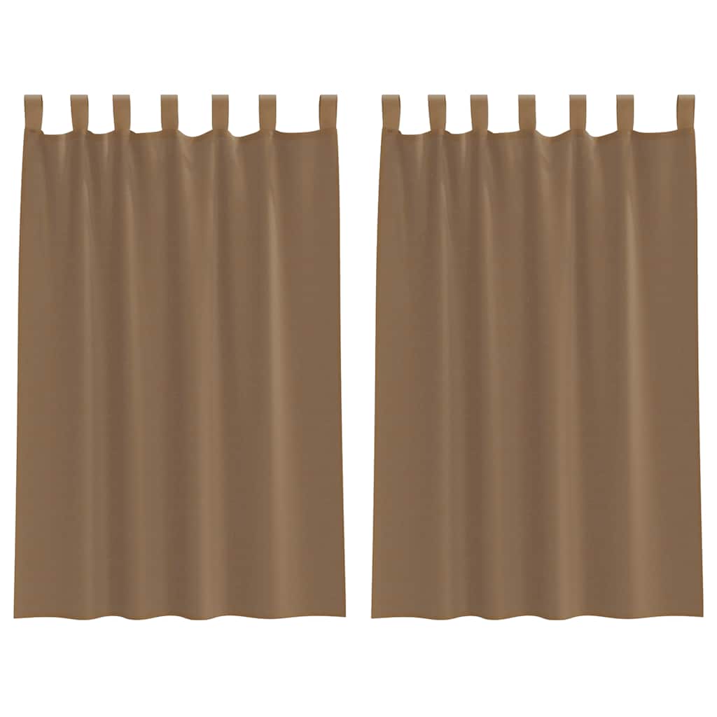 Vidaxx Gardinen Voile mit Schlaufen 2 Stück 140x175 cm hellbraun