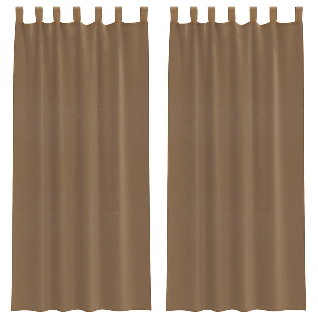 Vidaxx Gardinen Voile mit Schlaufen 2 Stück 140x245 cm Hellbraun