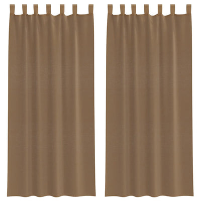 Vidaxx Gardinen Voile mit Schlaufen 2 Stück 140x245 cm Hellbraun
