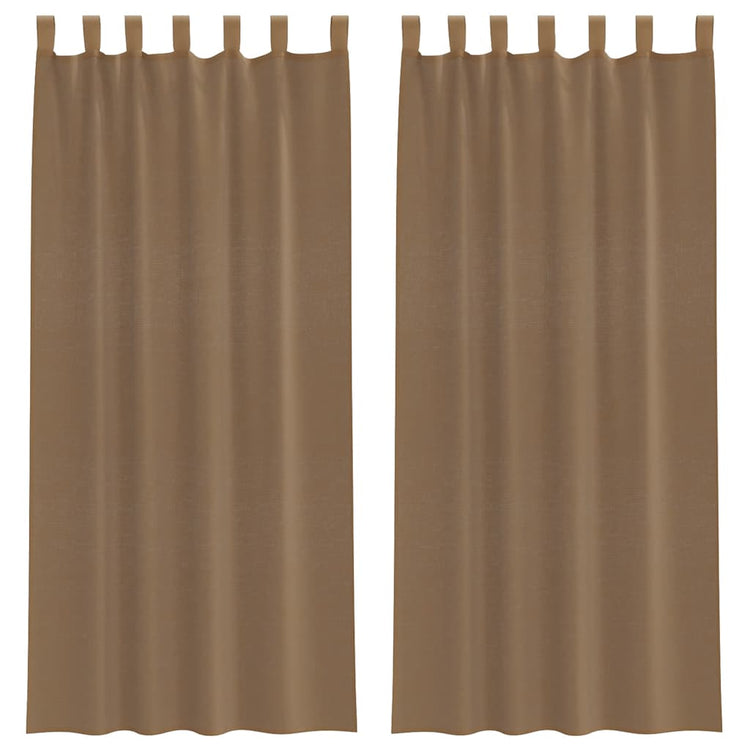 Vidaxx Gardinen Voile mit Schlaufen 2 Stück 140x245 cm Hellbraun