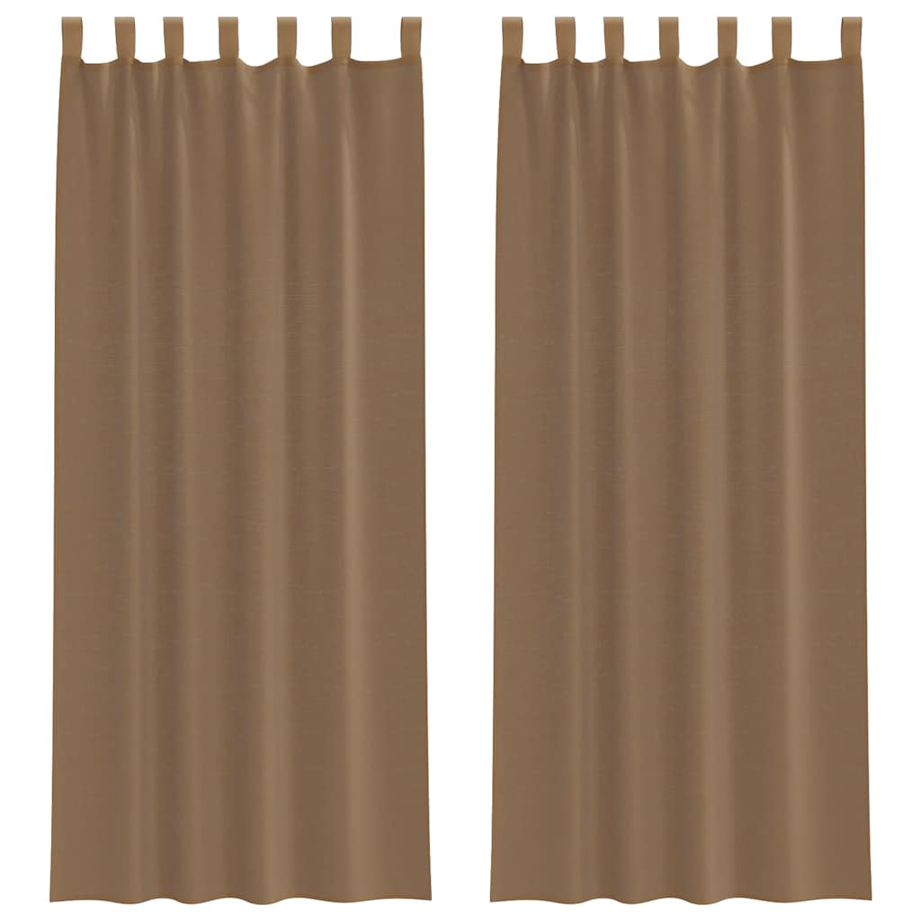 Vidaxx Gardinen Voile mit Schlaufen 2 Stück 140x260 cm Hellbraun