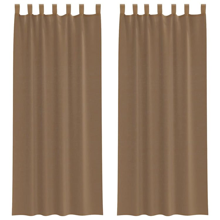Vidaxx Gardinen Voile mit Schlaufen 2 Stück 140x260 cm Hellbraun