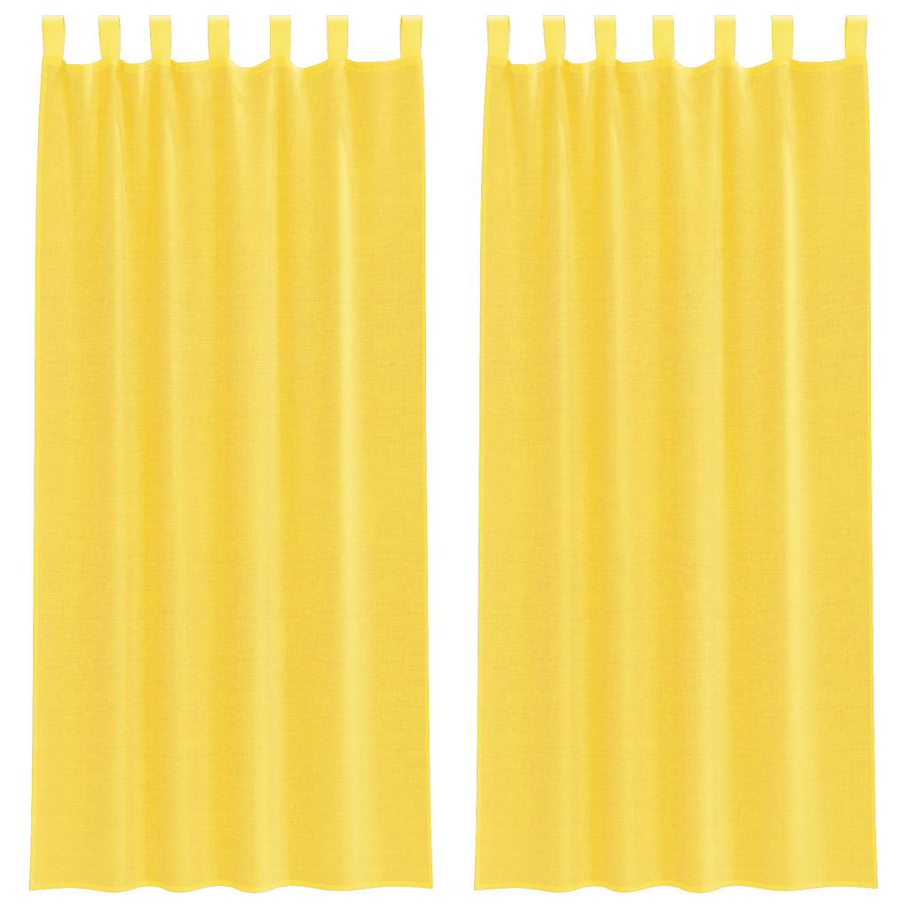 Vidaxx Gardinen Voile mit Schlaufen 2 Stück 140x225 cm Gelb