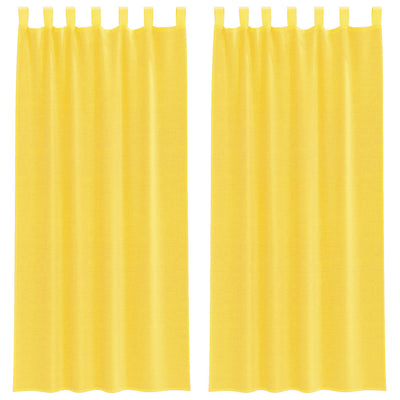 Vidaxx Gardinen Voile mit Schlaufen 2 Stück 140x225 cm Gelb