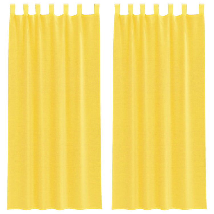 Vidaxx Gardinen Voile mit Schlaufen 2 Stück 140x225 cm Gelb