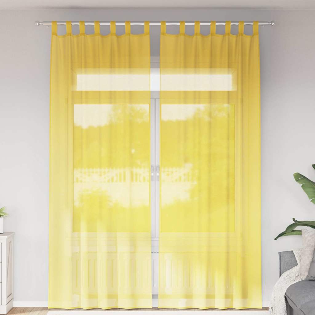 Vidaxx Vorhänge mit Schlaufen 2 Stück 140x260 cm gelb