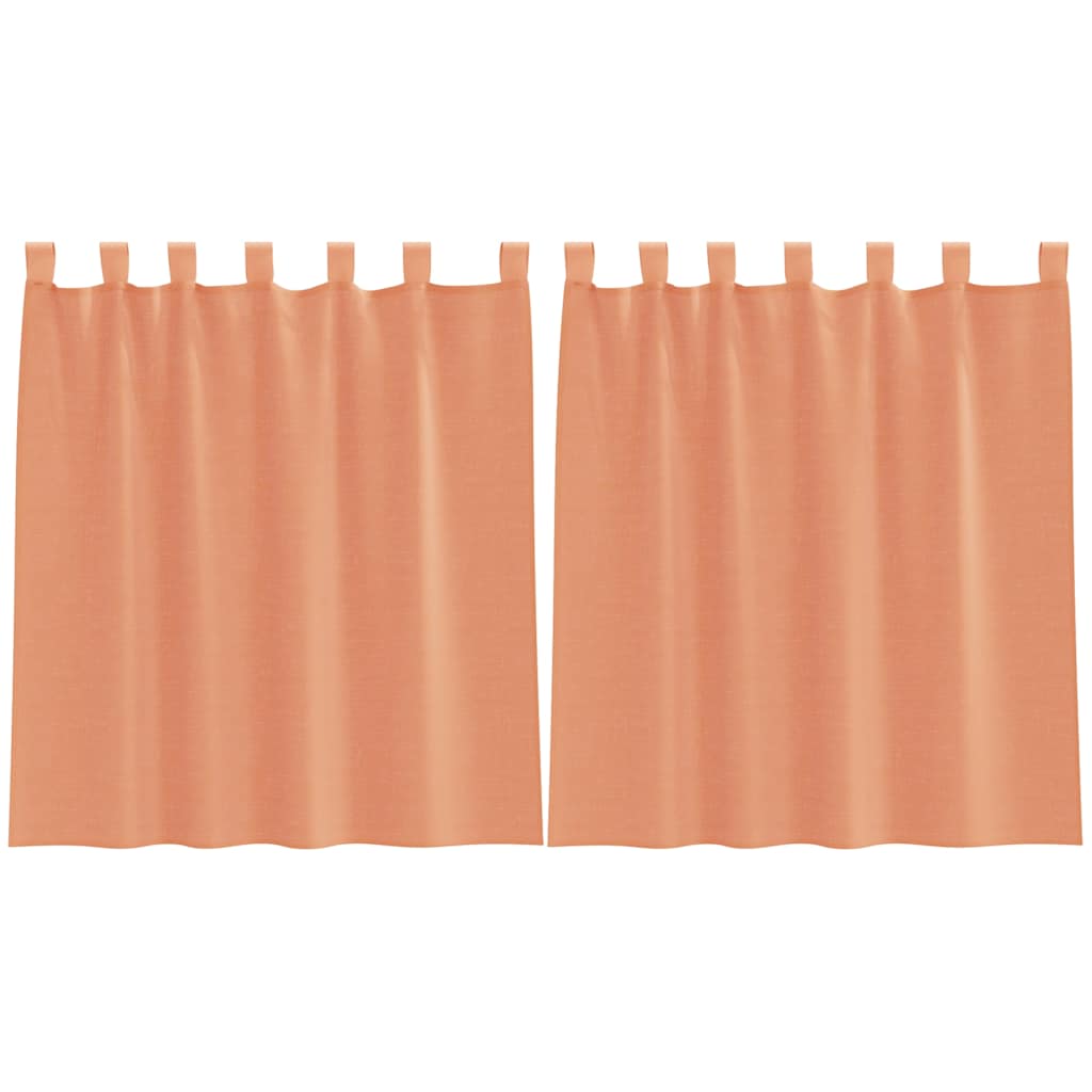 VidaXL Voile-Vorhänge mit Schlaufen, 2 Stück, Terrakotta, 140 x 140 cm