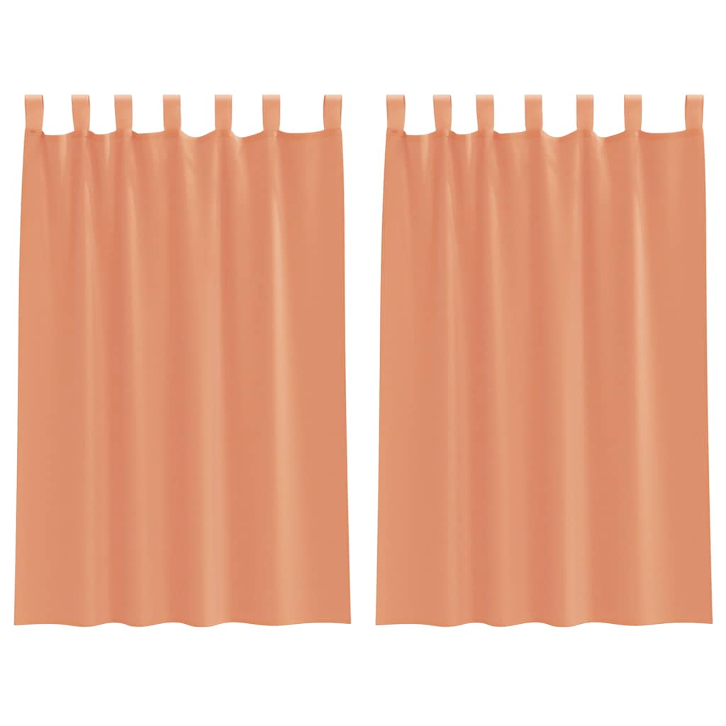 Vidaxx Gardinen Voile mit Schlaufen 2 Stück Terrakotta 140x175 cm
