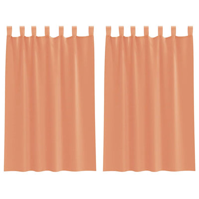 Vidaxx Gardinen Voile mit Schlaufen 2 Stück Terrakotta 140x175 cm