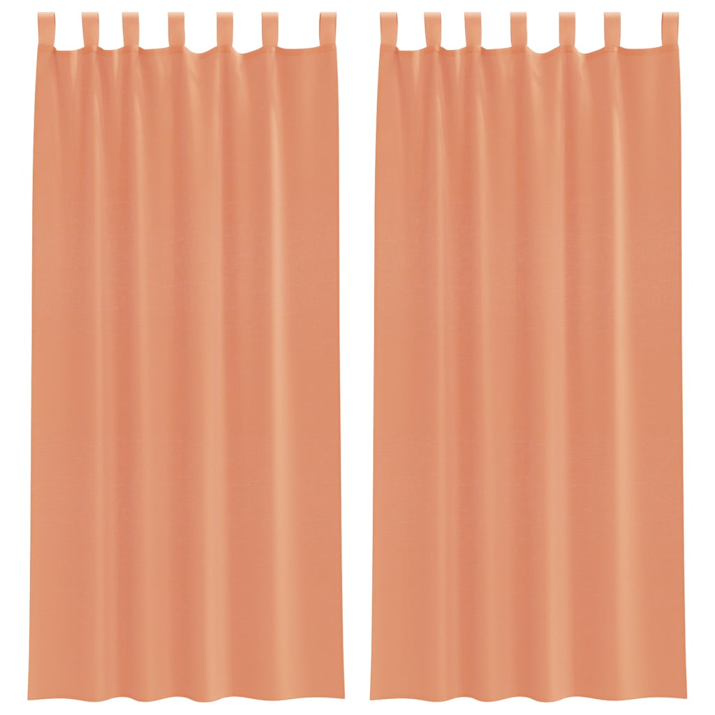 Vidaxx Gardinen Voile mit Schlaufen 2 Stück Terrakotta 140x225 cm