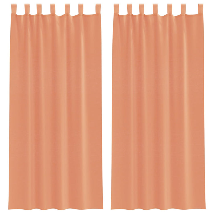 Vidaxx Gardinen Voile mit Schlaufen 2 Stück Terrakotta 140x225 cm