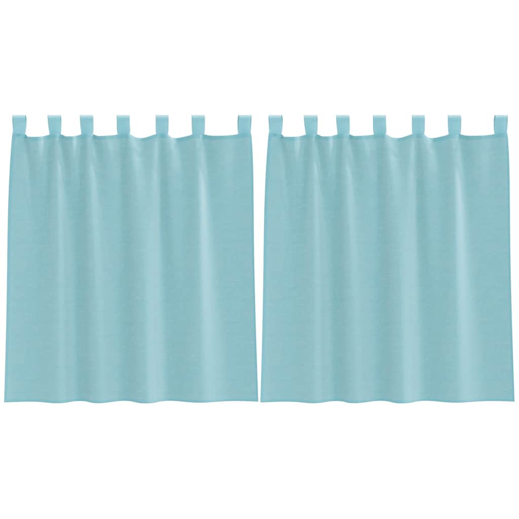 Vidaxx Gardinen Voile mit Schlaufen 2 Stück 140x140 cm Türkis