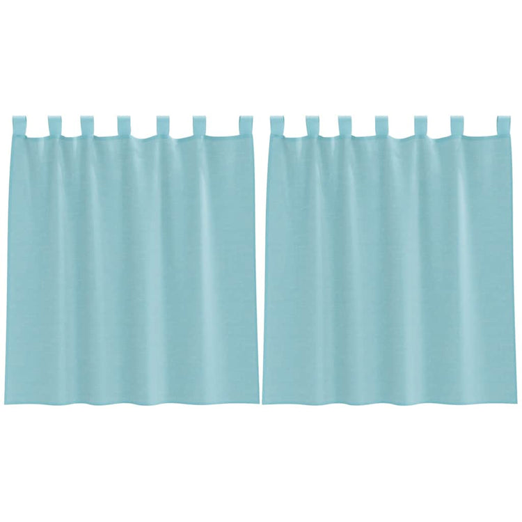 Vidaxx Gardinen Voile mit Schlaufen 2 Stück 140x140 cm Türkis