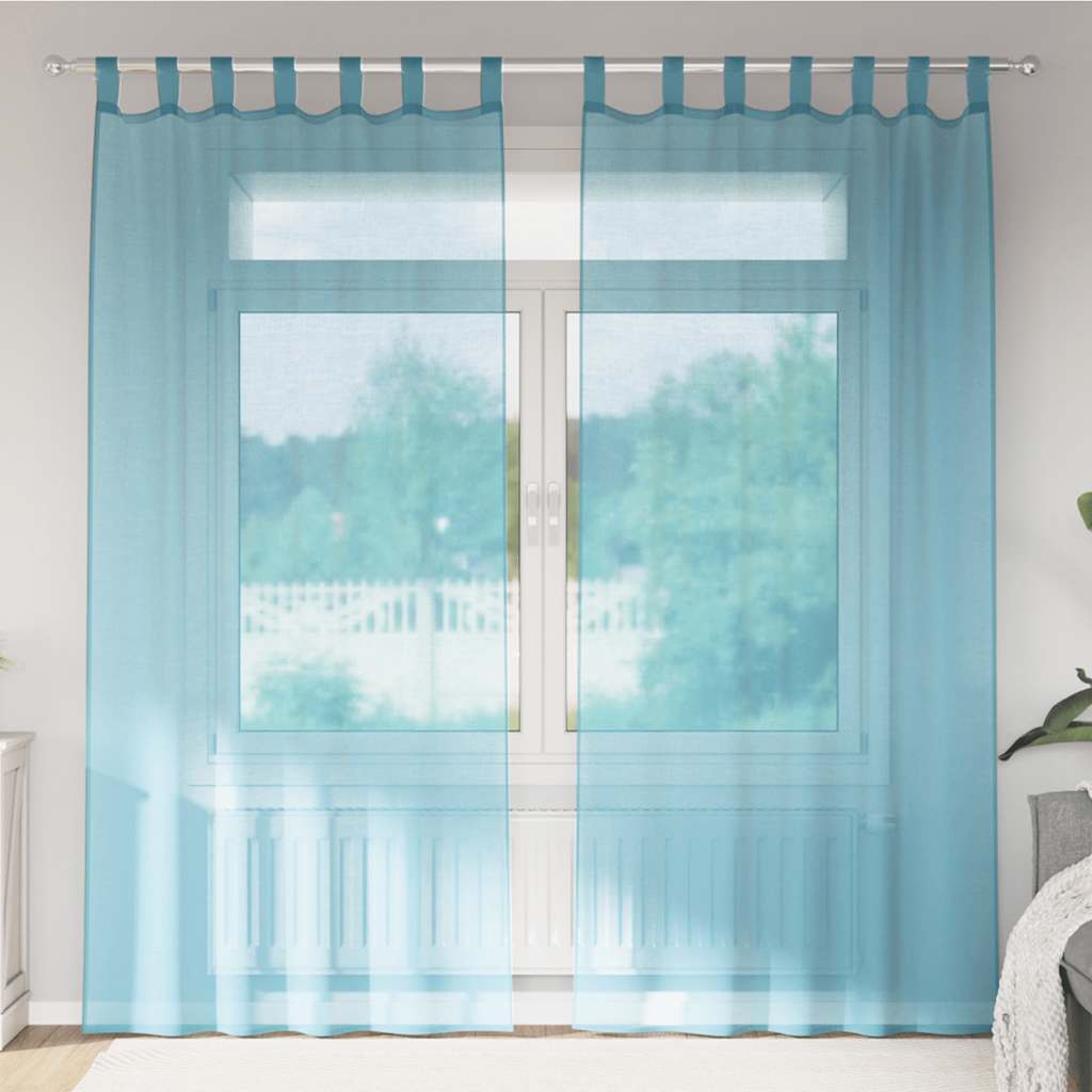 Vidaxx Vorhänge mit Schlaufen 2 Stück 140x225 cm türkis