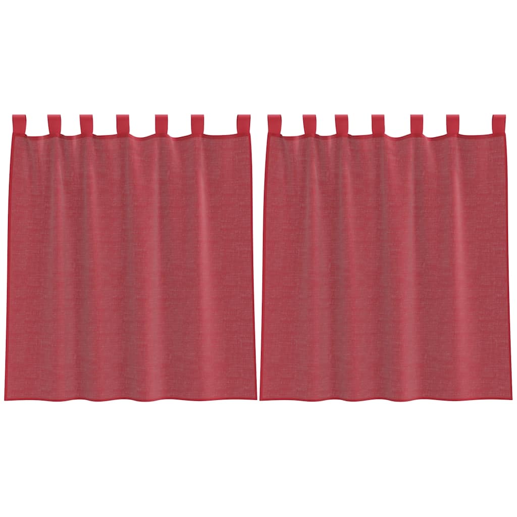 Vidaxx Gardinen Voile mit Schlaufen 2 Stück 140x140 cm weinrot