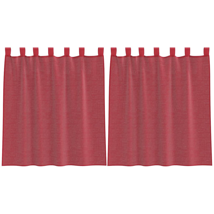 Vidaxx Gardinen Voile mit Schlaufen 2 Stück 140x140 cm weinrot