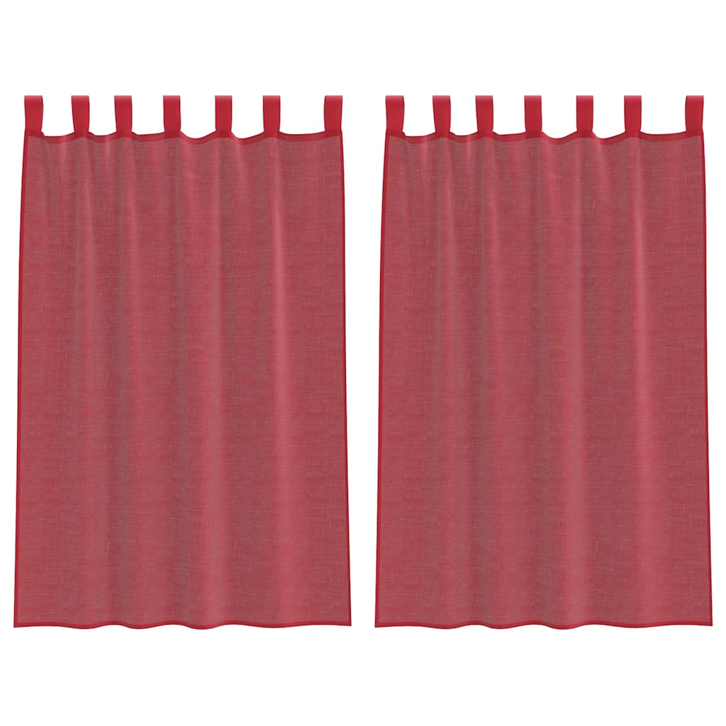 Vidaxx Gardinen Voile mit Schlaufen 2 Stück 140x175 cm weinrot