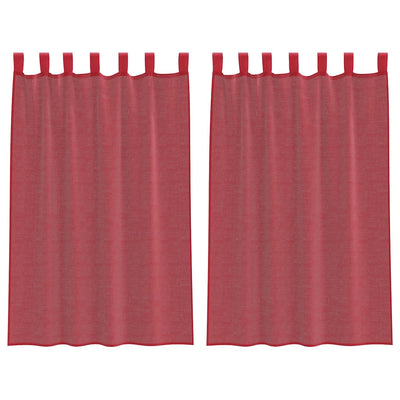 Vidaxx Gardinen Voile mit Schlaufen 2 Stück 140x175 cm weinrot