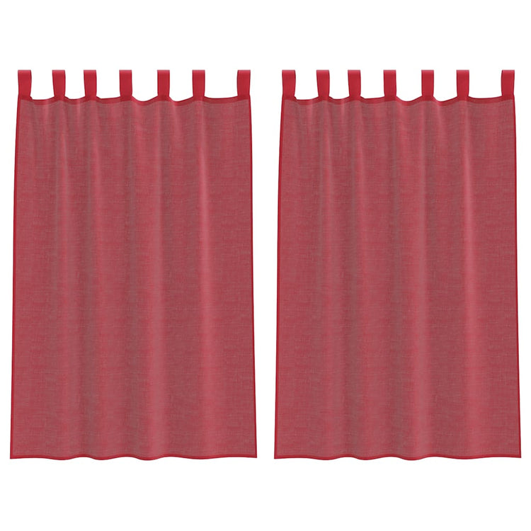 Vidaxx Gardinen Voile mit Schlaufen 2 Stück 140x175 cm weinrot