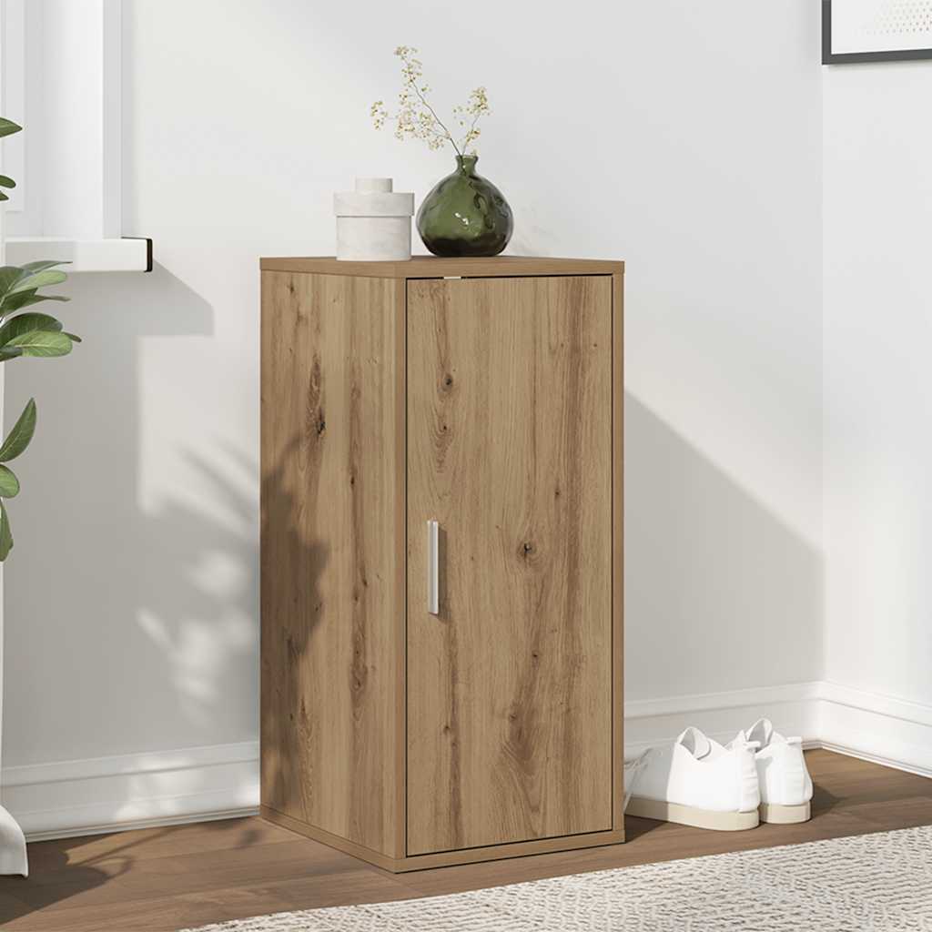 VIDAXL -Schuhschrank 32x35x70 cm verarbeitete Holzhandwerkstätigkeit Eiche Farbe