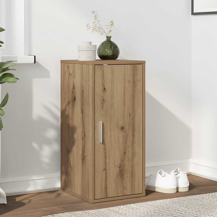 VIDAXL -Schuhschrank 32x35x70 cm verarbeitete Holzhandwerkstätigkeit Eiche Farbe