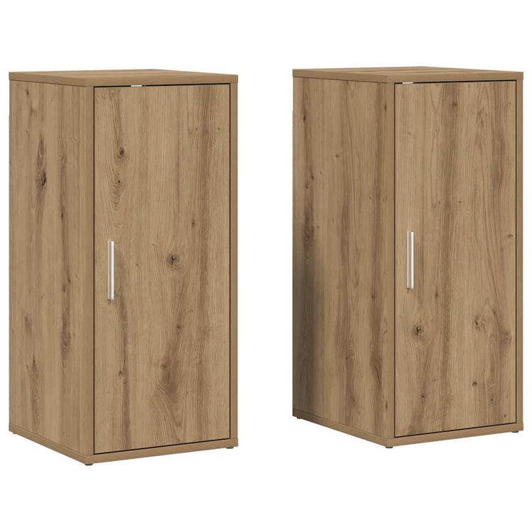 Vidaxl -Schuhschränke 2 PCs 32x35x70 cm verarbeitete Holzhandwerker -Eiche