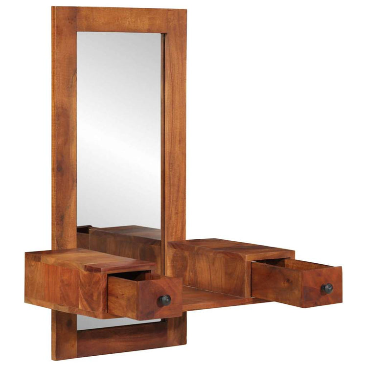 Vidaxl -Wandspiegel mit Schubladen 60x33x90 cm Festes Akazieholz