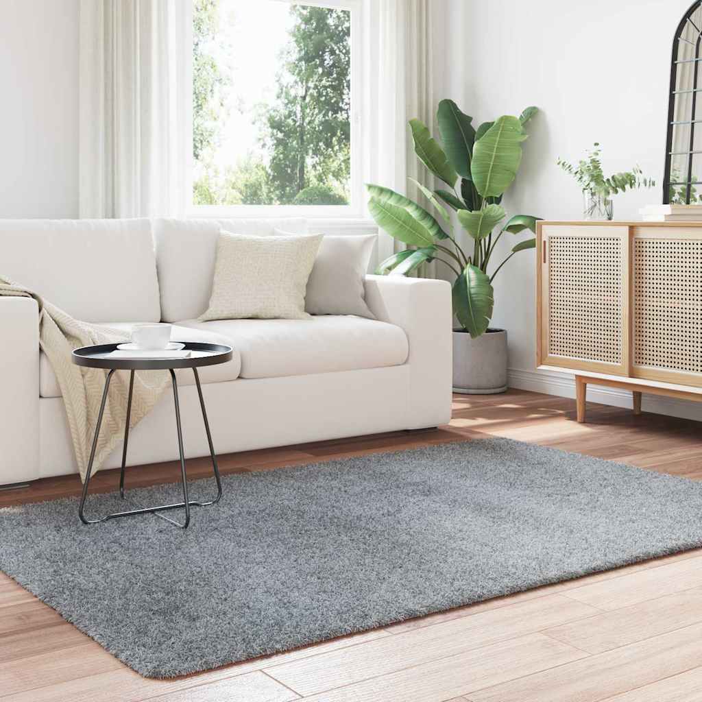 Vidaxx Hochflorteppich Navarra 130x200 cm Polyester hellgrau