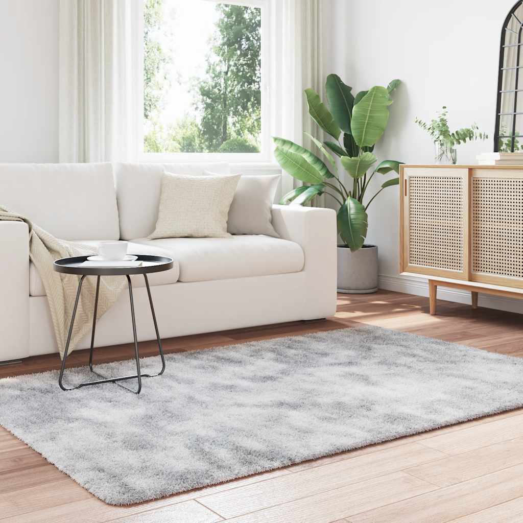 Vidaxx Hochflorteppich Navarra 130x200 cm Polyester Silbergrau