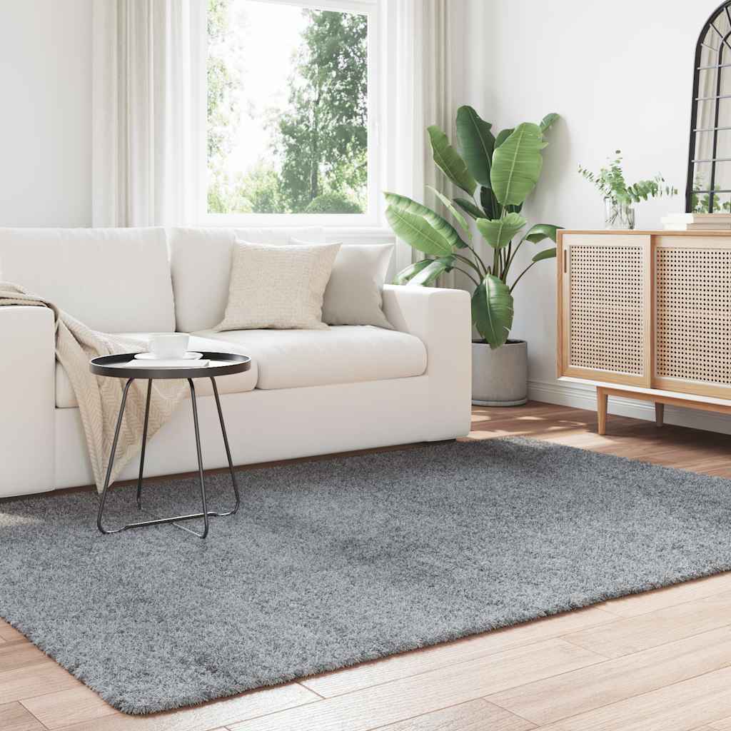 Vidaxx Hochflorteppich Navarra 160x230 cm Polyester hellgrau