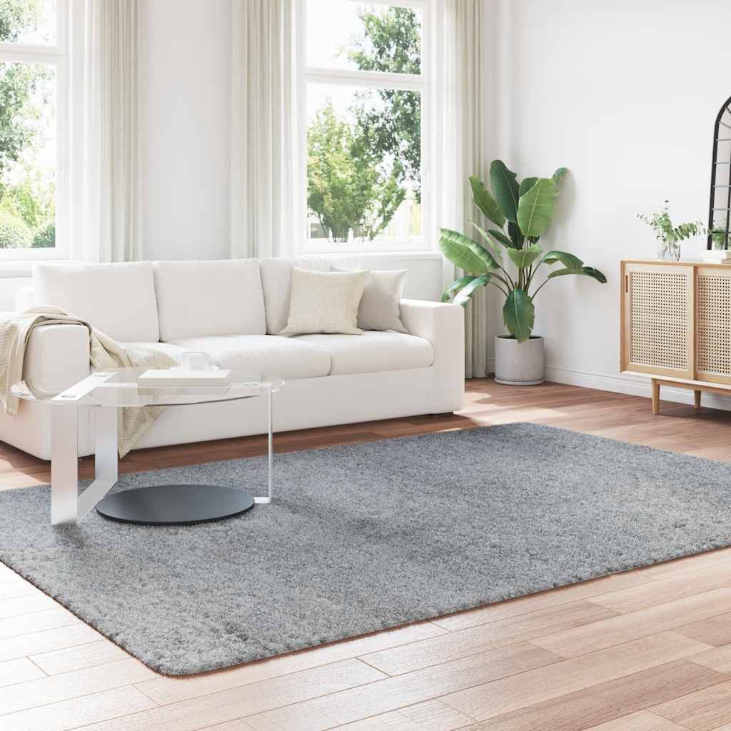 Vidaxx Hochflorteppich Navarra 200x290 cm Polyester hellgrau