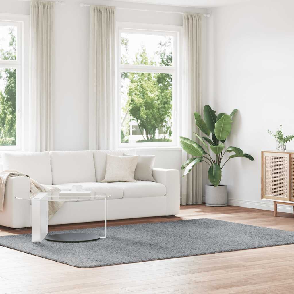 Vidaxx Hochflorteppich Navarra 200x290 cm Polyester hellgrau
