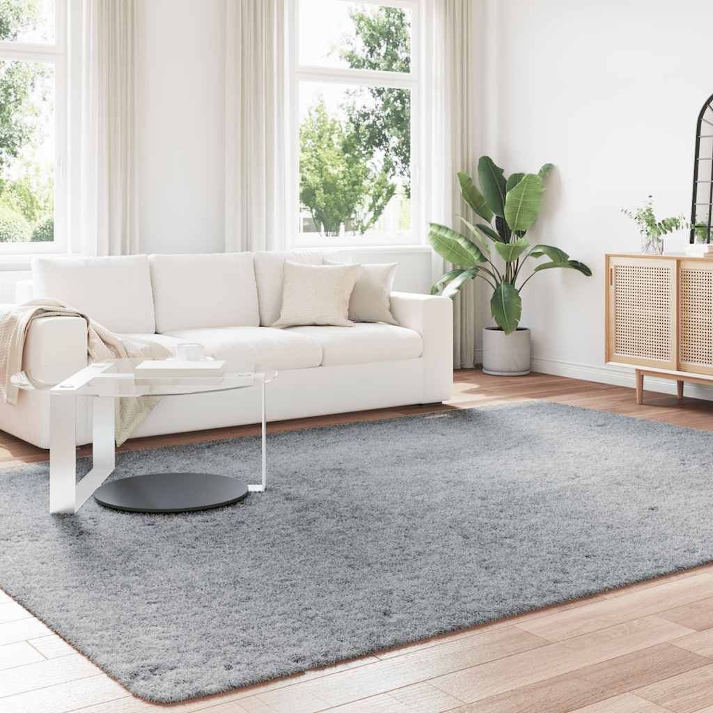 Vidaxx Hochflorteppich Navarra 240x340 cm Polyester hellgrau