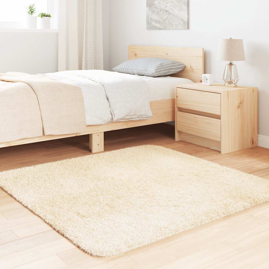 Vidaxx Hochflorteppich Navarra 120x120 cm Polyester cremefarben