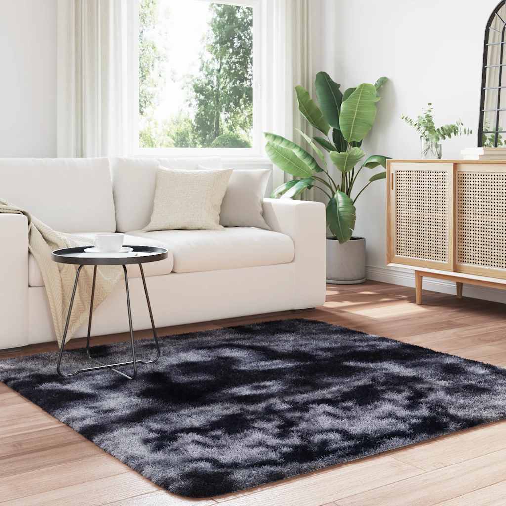 Vidaxx Hochflorteppich Navarra 160x160 cm Polyester dunkelgrau