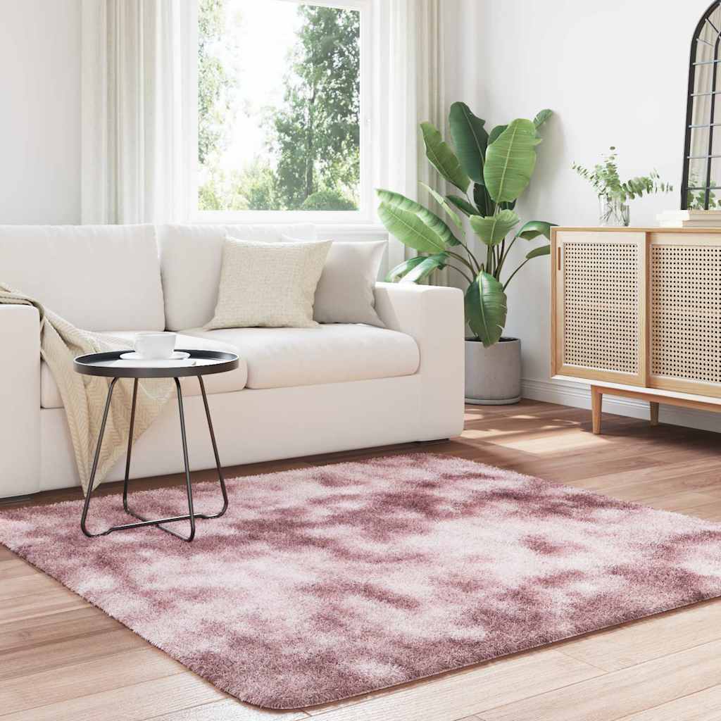 Vidaxx Hochflorteppich Navarra 160x160 cm Polyester Altrosa