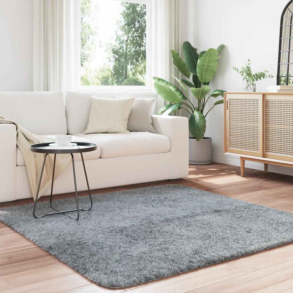 Vidaxx Hochflorteppich Navarra 160x160 cm Polyester hellgrau