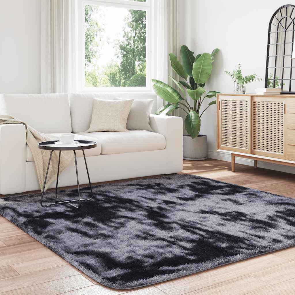 Vidaxx Hochflorteppich Navarra 200x200 cm Polyester dunkelgrau