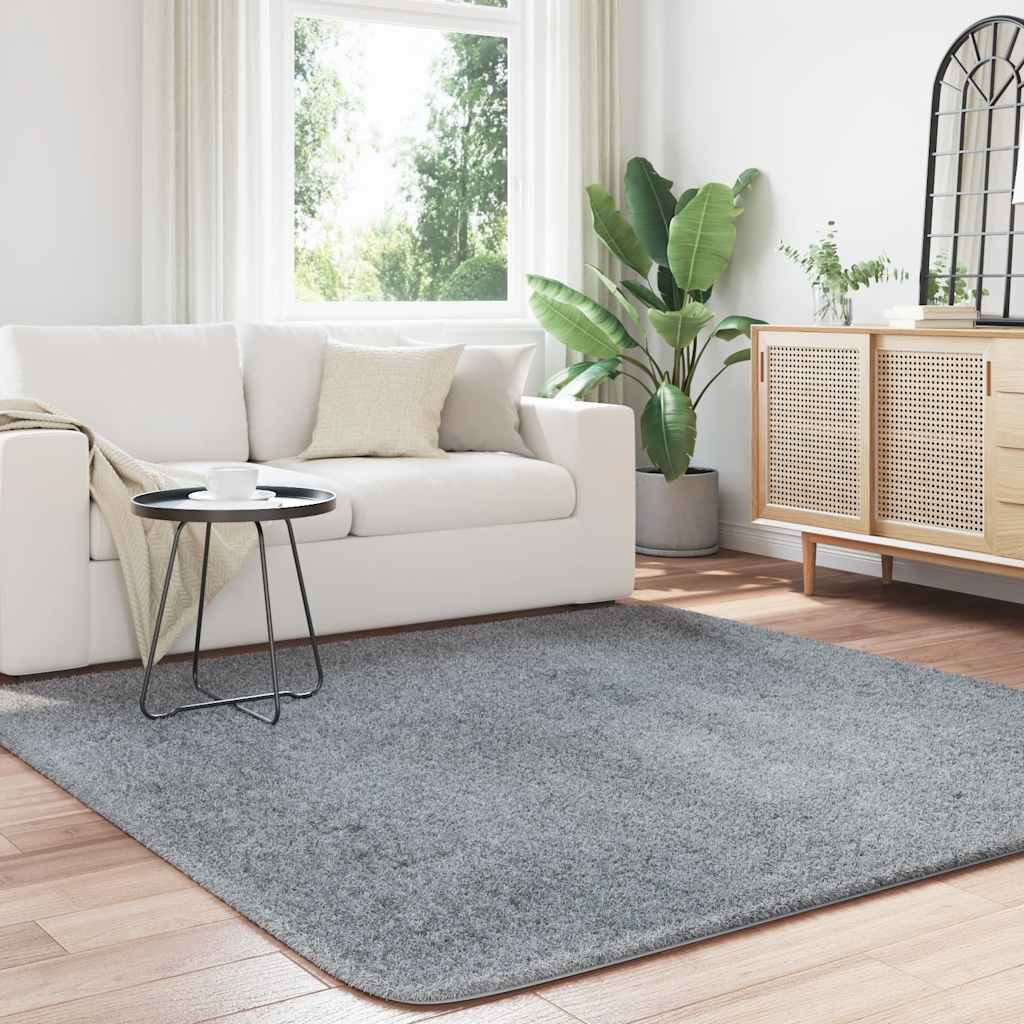 Vidaxx Hochflorteppich Navarra 200x200 cm Polyester hellgrau