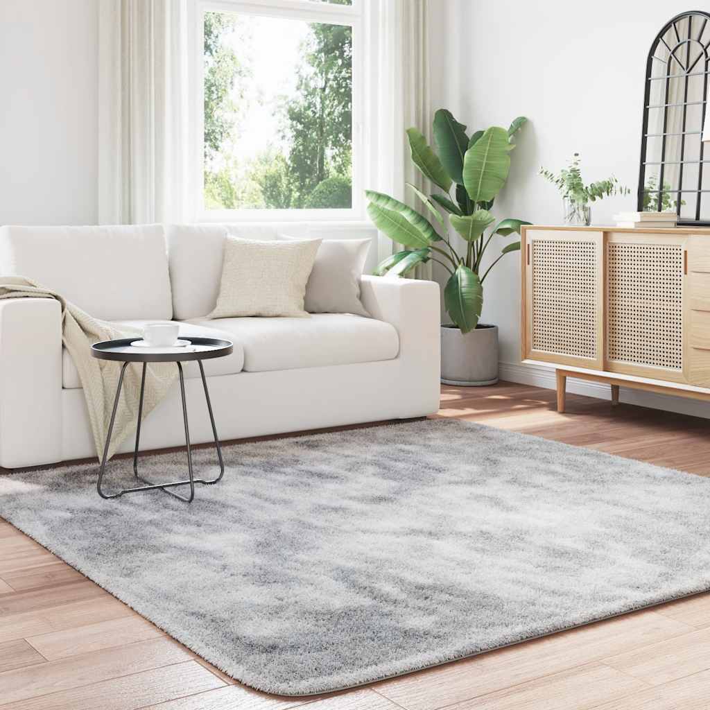 Vidaxx Hochflorteppich Navarra 200x200 cm Polyester Silbergrau