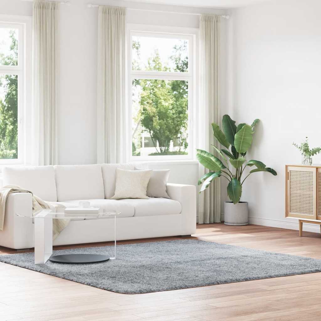 Vidaxx Hochflorteppich Navarra 240x240 cm Polyester hellgrau