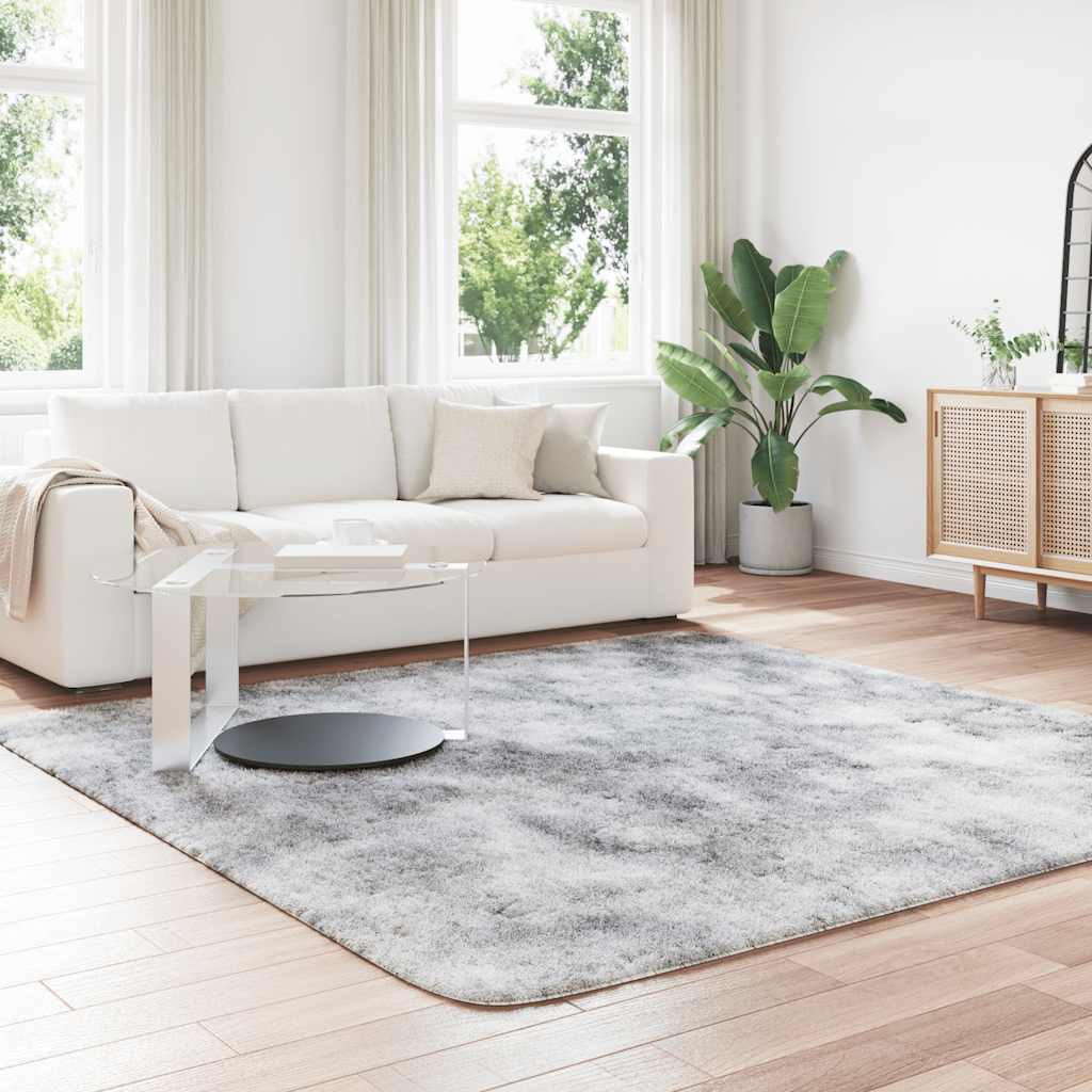 Vidaxx Hochflorteppich Navarra 240x240 cm Polyester Silbergrau