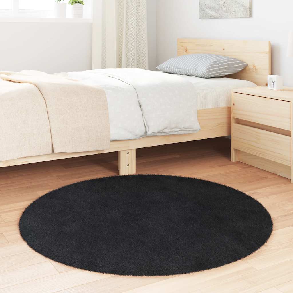 Vidaxx Hochflorteppich Navarra 100x100 cm Polyester schwarz