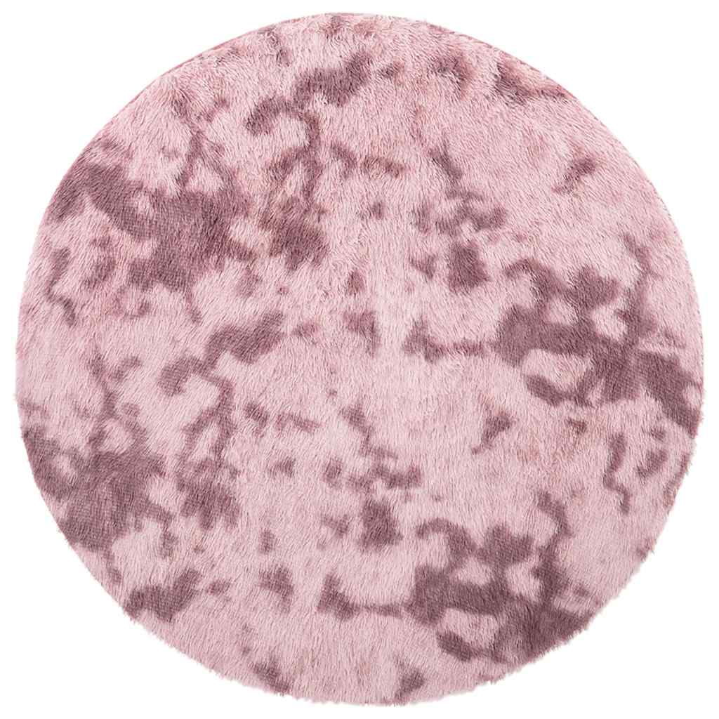 Vidaxl hoogpolig vloerkleed navarra 100x100 cm polyester stoffig rosa