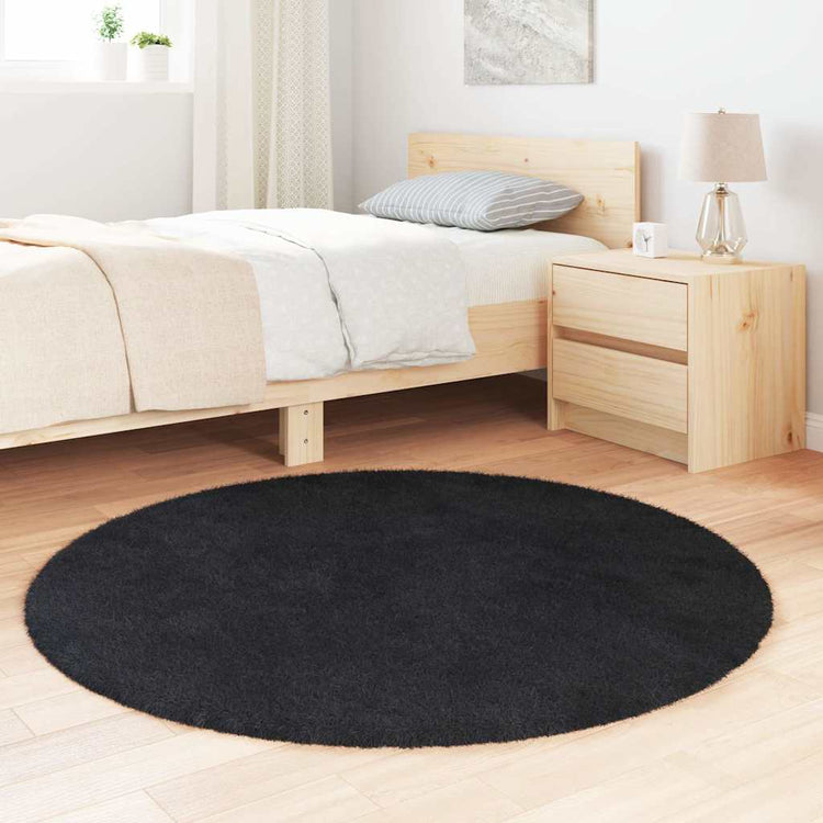 Vidaxx Hochflorteppich Navarra 120x120 cm Polyester schwarz
