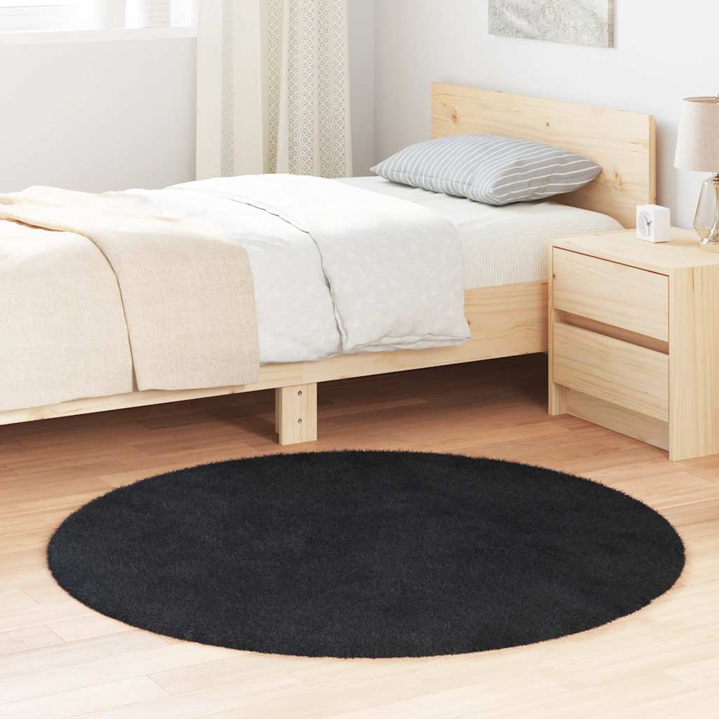 Vidaxx Hochflorteppich Navarra 120x120 cm Polyester schwarz