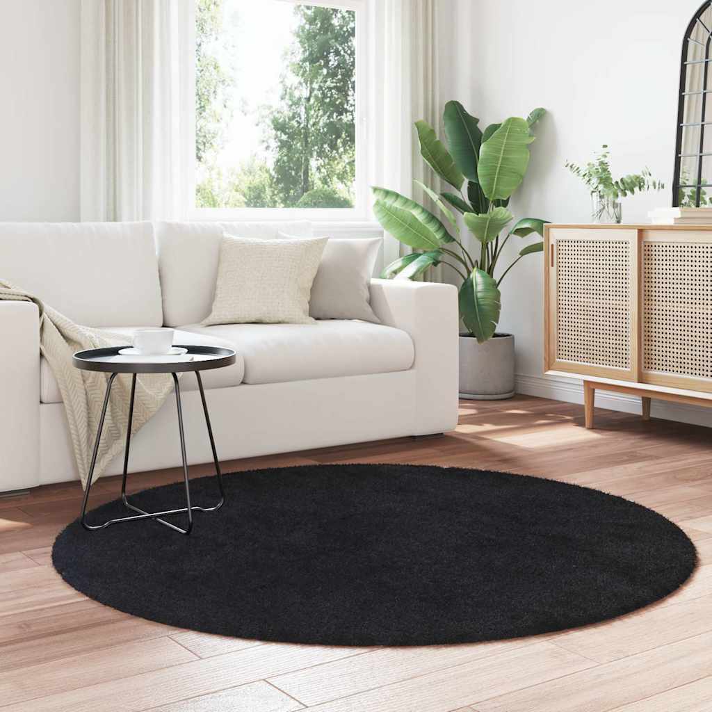 Vidaxx Hochflorteppich Navarra 160x160 cm Polyester schwarz